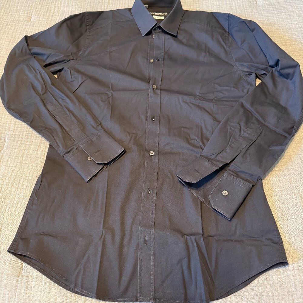 Dolce & Gabbana Gold black dress shirt - size 15